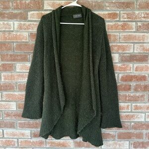 Wooden Ships Open Cardigan Knit Wool Mohair Blend Women’s Small Medium Green
